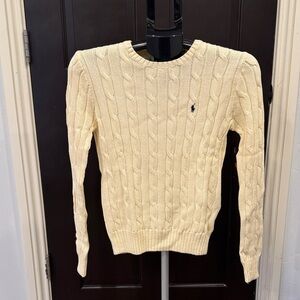 Ralph Lauren Creamy Yellow Cable Knit Sweater - Size Medium NWT